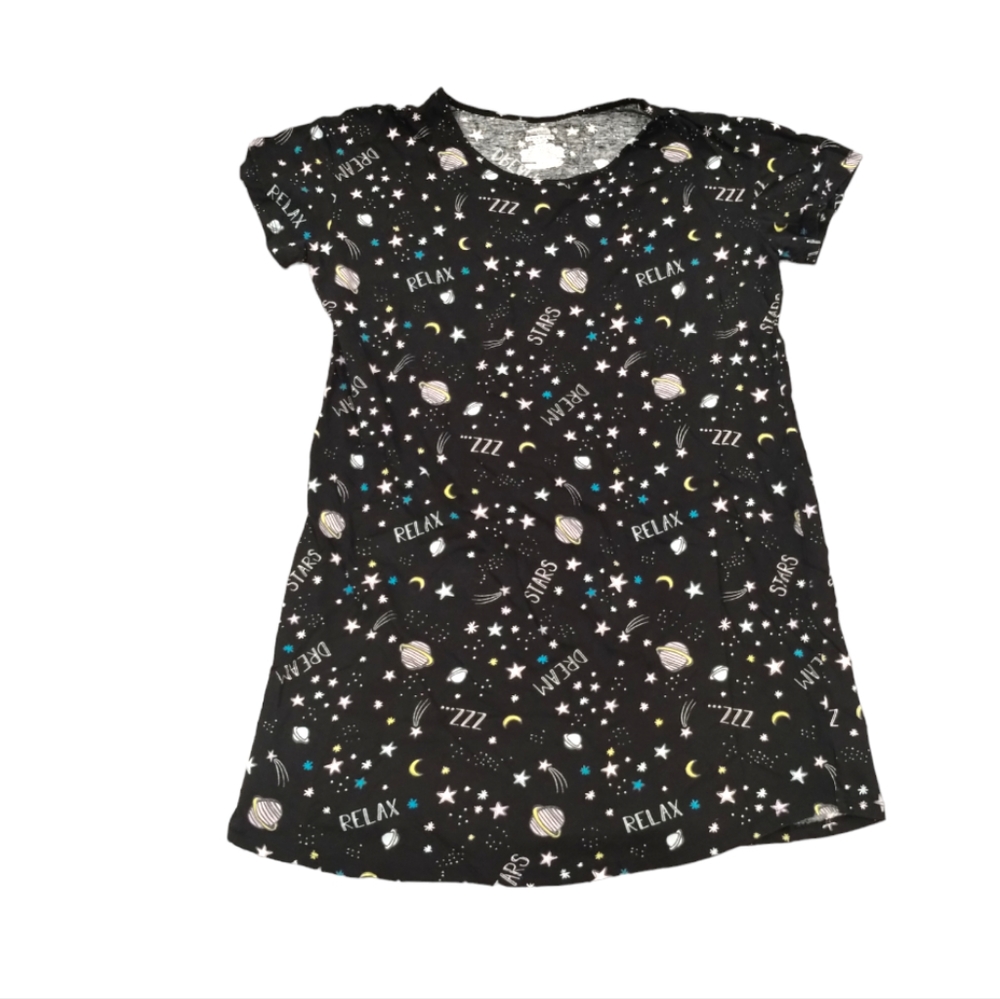 •Secret Treasures Moon and Stars Nightgown Short Sleeve Size:S-M/CH- (6-10)